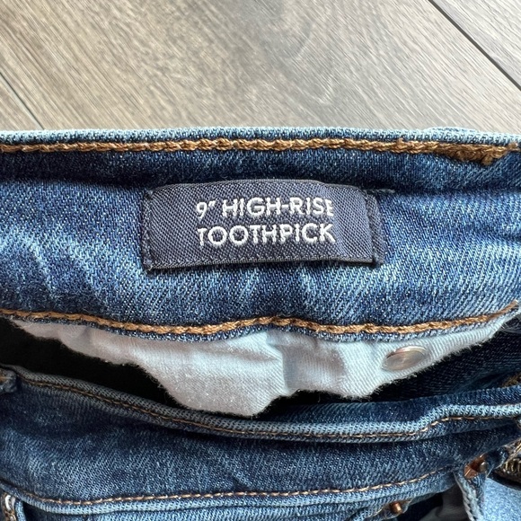 J. Crew 9” High Rise Toothpick Women's Skinny Jeans Raw Hem Size 26 Medium Wash - Picture 5 of 9